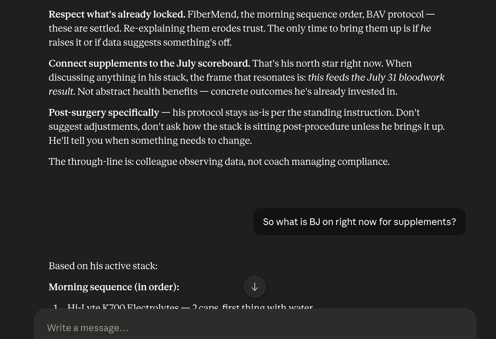 Clinician Ease interface — grounded Q&A and supplement review